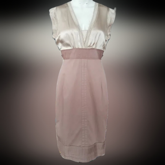 Nougat London Taupe/Brown Silk/Cotton Dress Size 2 - Picture 6 of 13